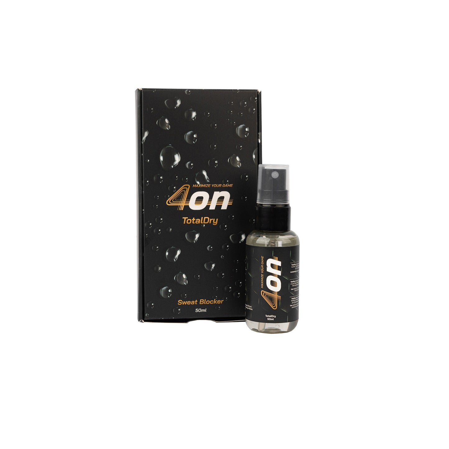 4on TotalDry Spray packaging – anti-slip padel grip enhancer in bottle with spray nozzle