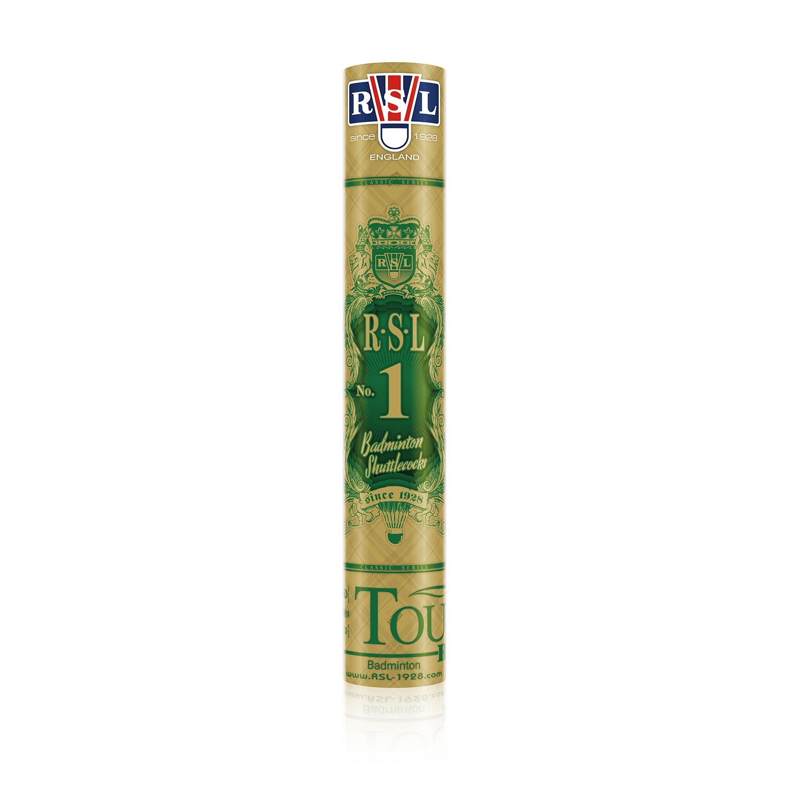 RSL Tourney No.1 duck feather shuttlecocks for professional badminton tournaments, premium 12-pack in original tube
