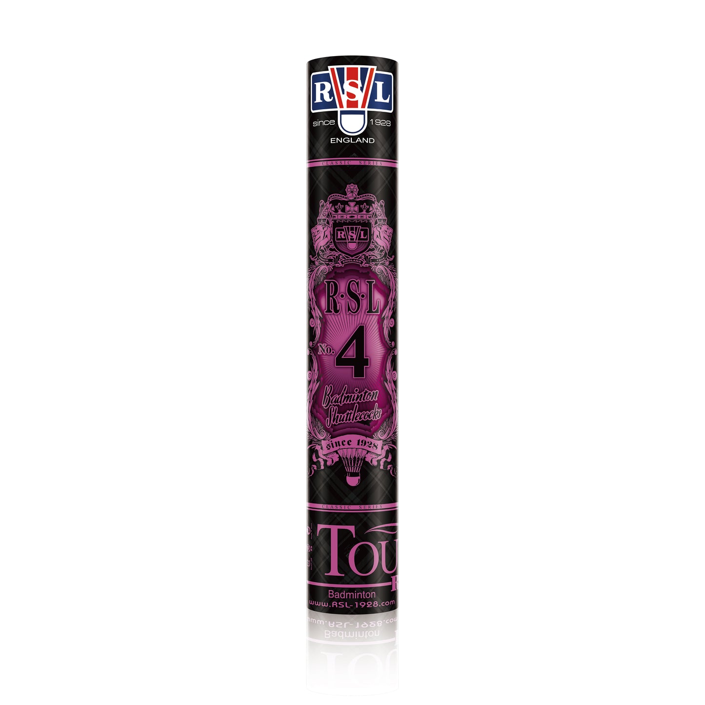 Reliable feather shuttlecocks RSL Tourney No.4 with good play ability for training and amateur matches, 12 pieces in tube packaging