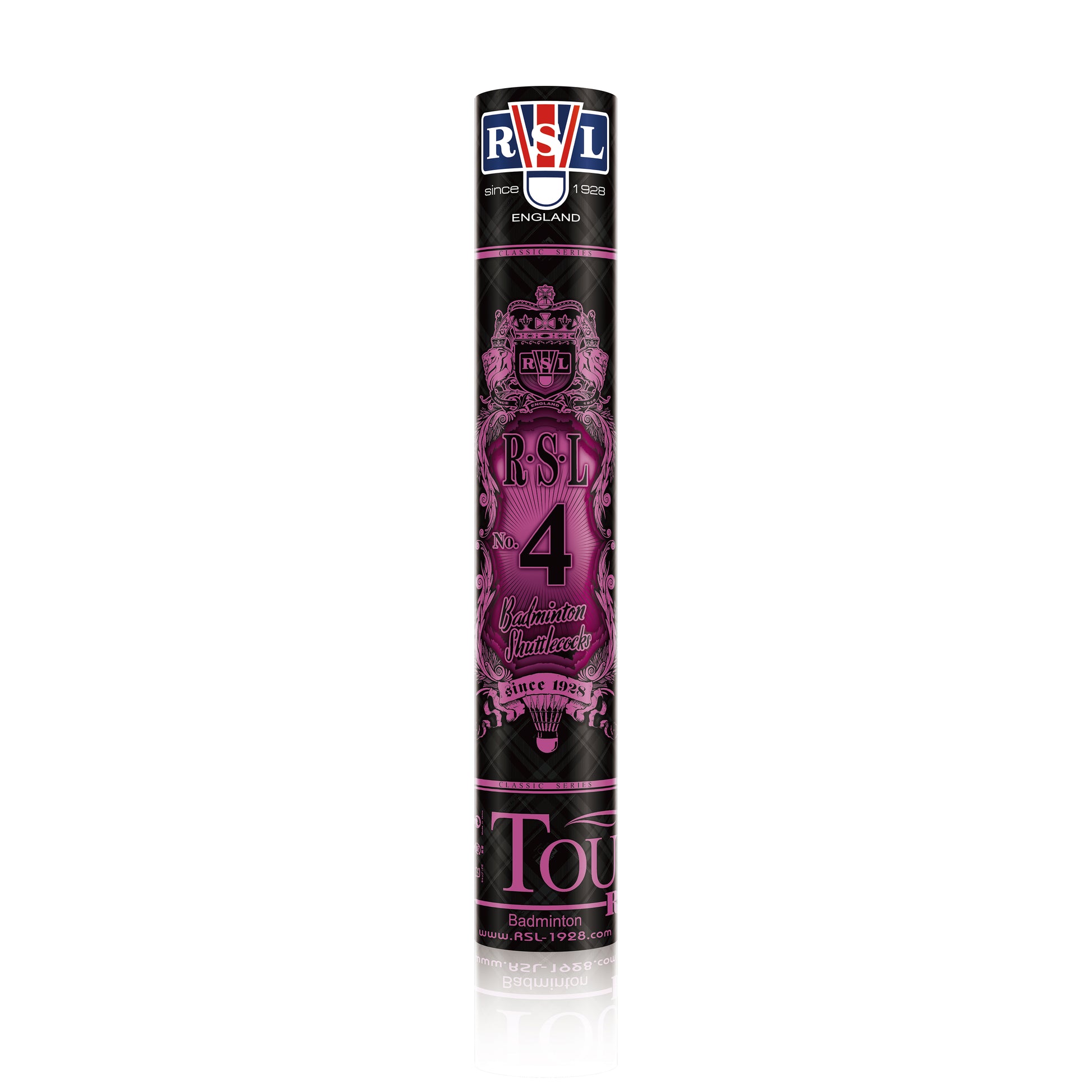 Reliable feather shuttlecocks RSL Tourney No.4 with good play ability for training and amateur matches, 12 pieces in tube packaging